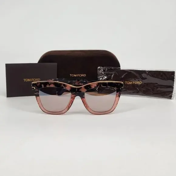 Tom Ford Julie Semi Cat Eye Tortoise Shell Women's Sunglasses - Picture 2 of 13